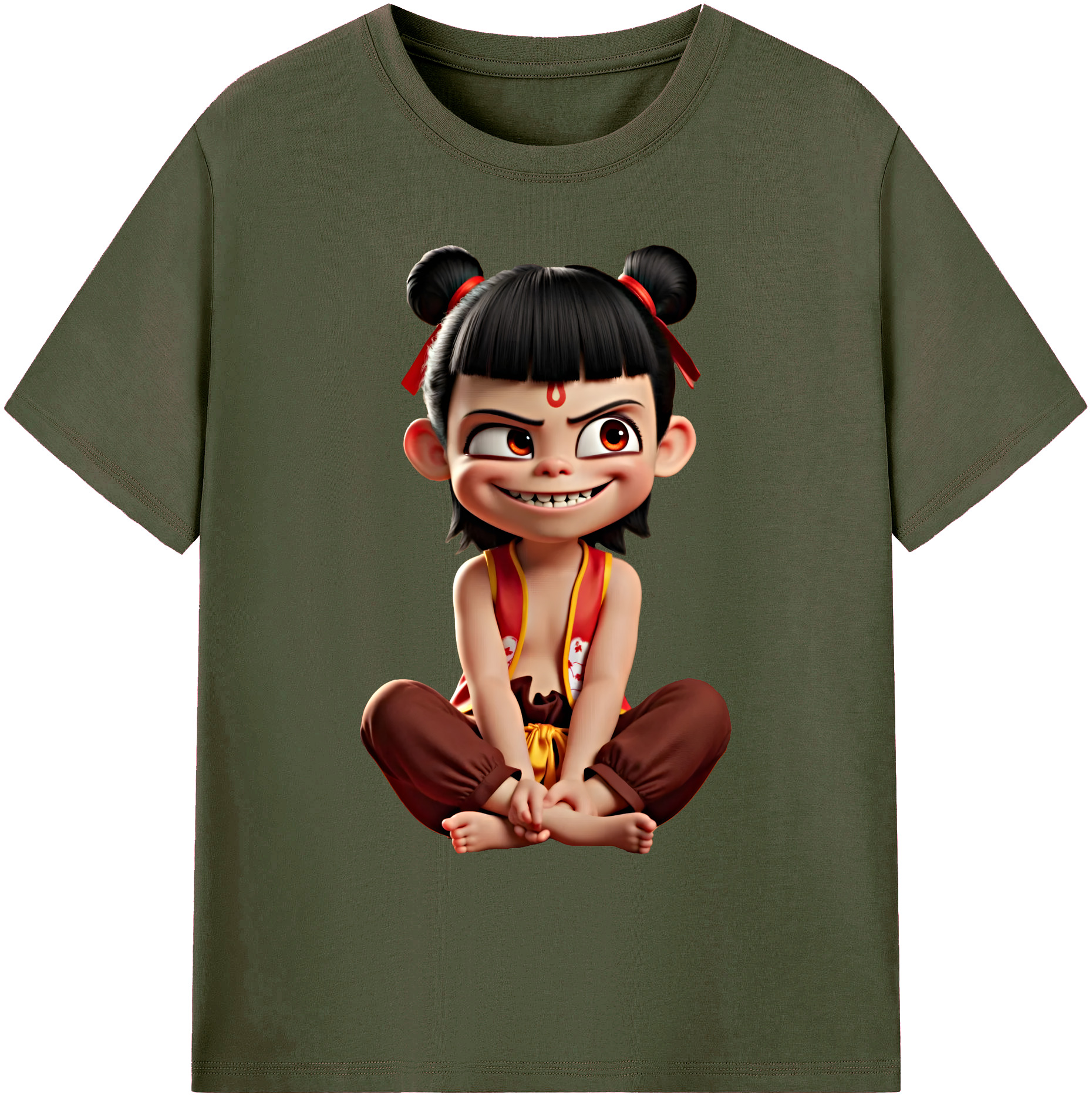 （画像用） Ne Zha 2 ナタ 魔童の大暴れ 綿100％ メンズ半袖Tシャツ｜肌触りやわらか＆通気性